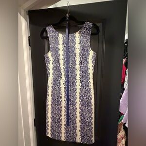 The Limited Blue and Cream Patterned Dress